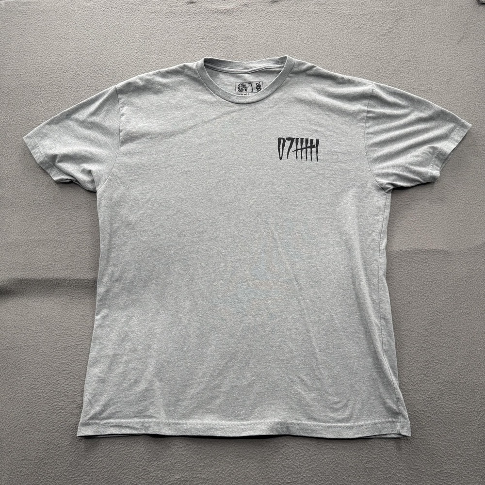 TeamOne7six Shirt Mens 2XL Gray 07 Tally Logo Arabic Back Graphic Tee Tagless